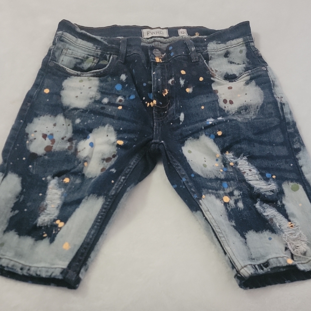 FWRD Denim Paint Splatter Jean Shorts Size 32
